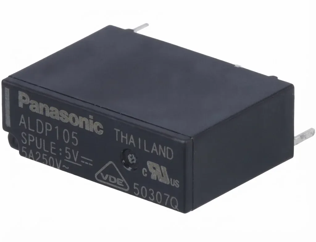 Panasonic 5V DC 5A Güç Rölesi - ALDP105 Slim Tip Tek Kutuplu PCB Röle (5A 250V AC, ALDP105W) - Görsel 2