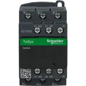 Schneider Electric TeSys LC1D12M7 Güç Kontaktörü (5.5kW 12A, 220V AC Bobin, 1NA+1NK Dahili Kontak, TeSys Deca)